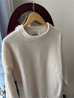 Jaguar Cream Knit Crewneck Sweater